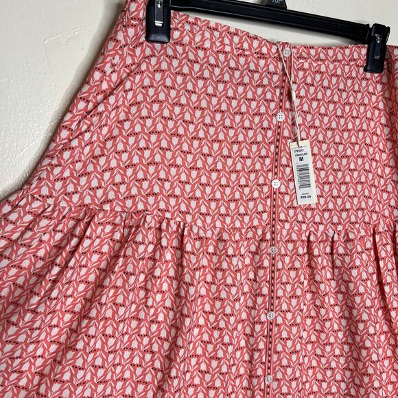 Max Studio Maxi Skirt Medium Tiered Tulip Floral Peasant Button Front Pulll On - Picture 4 of 7